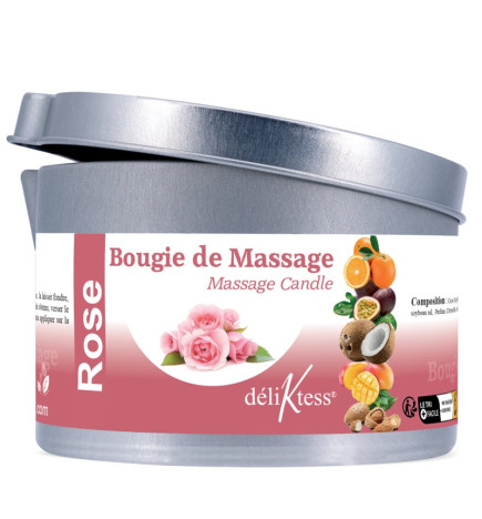 Bougie de massage Végétale à la Rose 190 ml